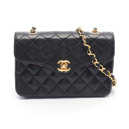 ミニマトラッセ チェーンショルダーバッグ ラムスキン ブラック ゴールド金具 シャネル バッグ CHANEL