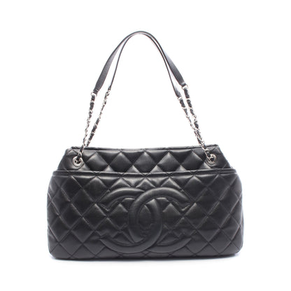 マトラッセ チェーンショルダーバッグ チェーントートバッグ キャビアスキン ブラック シルバー金具 シャネル バッグ CHANEL