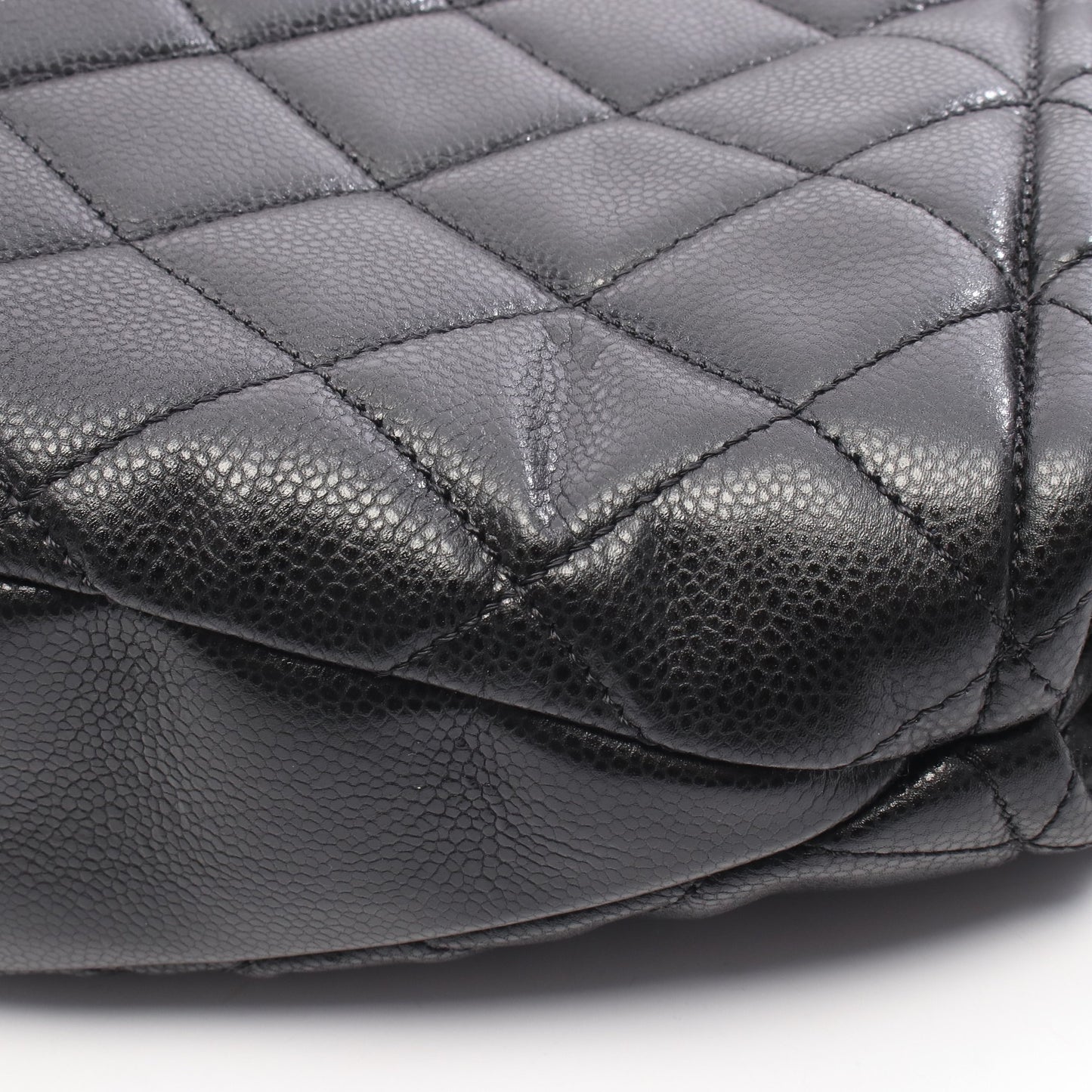 マトラッセ チェーンショルダーバッグ チェーントートバッグ キャビアスキン ブラック シルバー金具 シャネル バッグ CHANEL