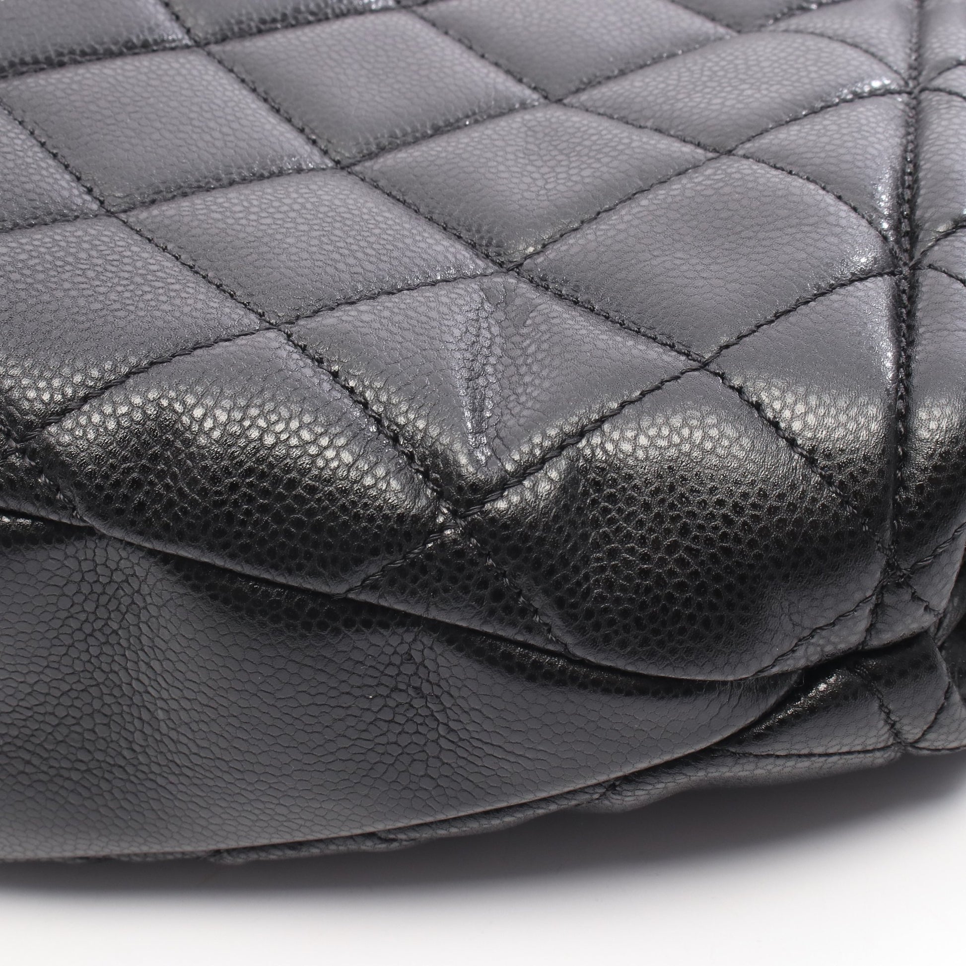 マトラッセ チェーンショルダーバッグ チェーントートバッグ キャビアスキン ブラック シルバー金具 シャネル バッグ CHANEL