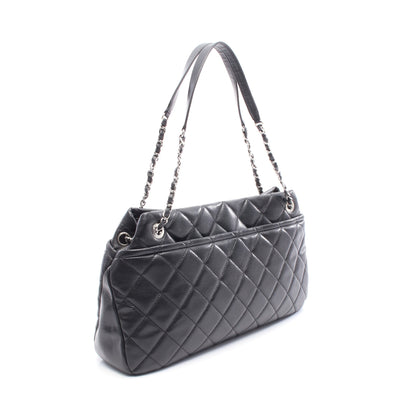 マトラッセ チェーンショルダーバッグ チェーントートバッグ キャビアスキン ブラック シルバー金具 シャネル バッグ CHANEL