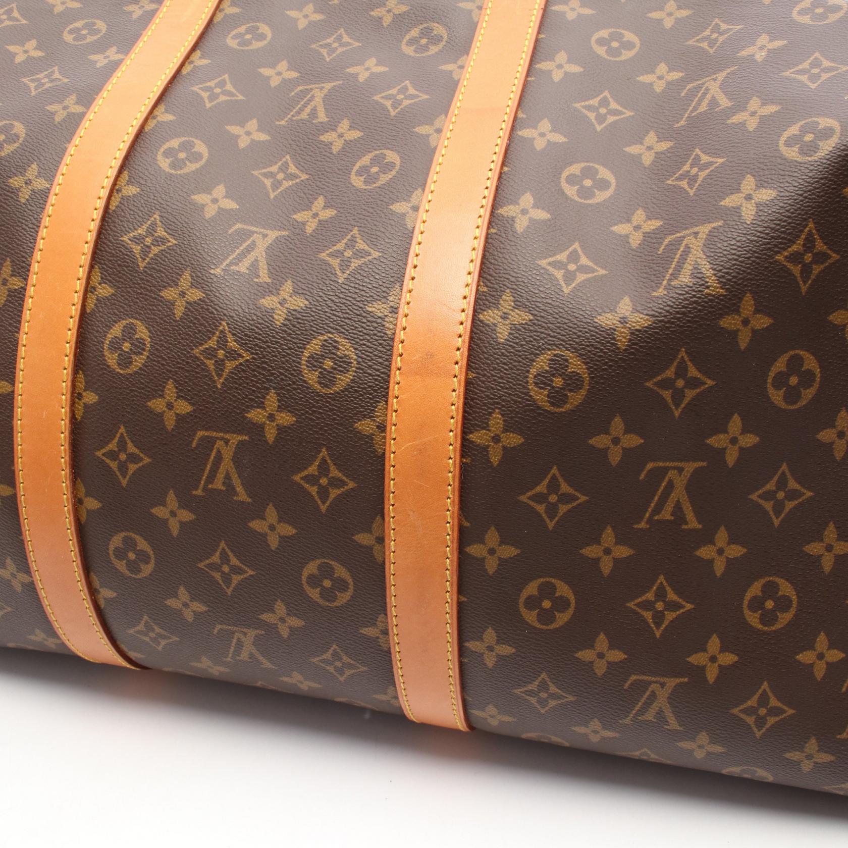 ルイヴィトン ボストンバッグ キーポル60 モノグラム トラベル PVC 革 茶 ルイヴィトン ボストンバッグ キーポル60 モノグラム トラベル PVC 革 茶