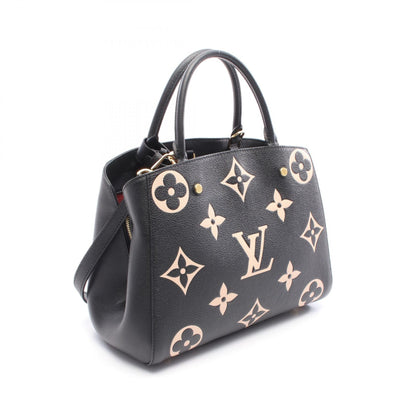 モンテーニュ MM モノグラムアンプラント ハンドバッグ レザー ブラック ベージュ 2WAY ルイヴィトン バッグ LOUIS VUITTON