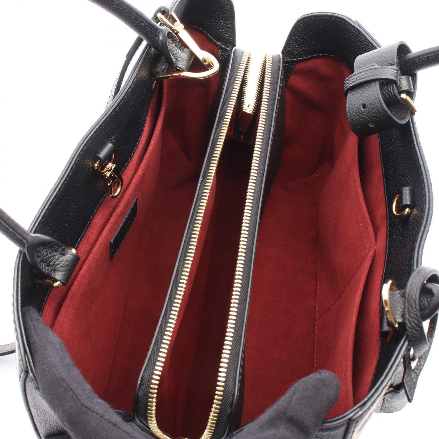モンテーニュ MM モノグラムアンプラント ハンドバッグ レザー ブラック ベージュ 2WAY ルイヴィトン バッグ LOUIS VUITTON