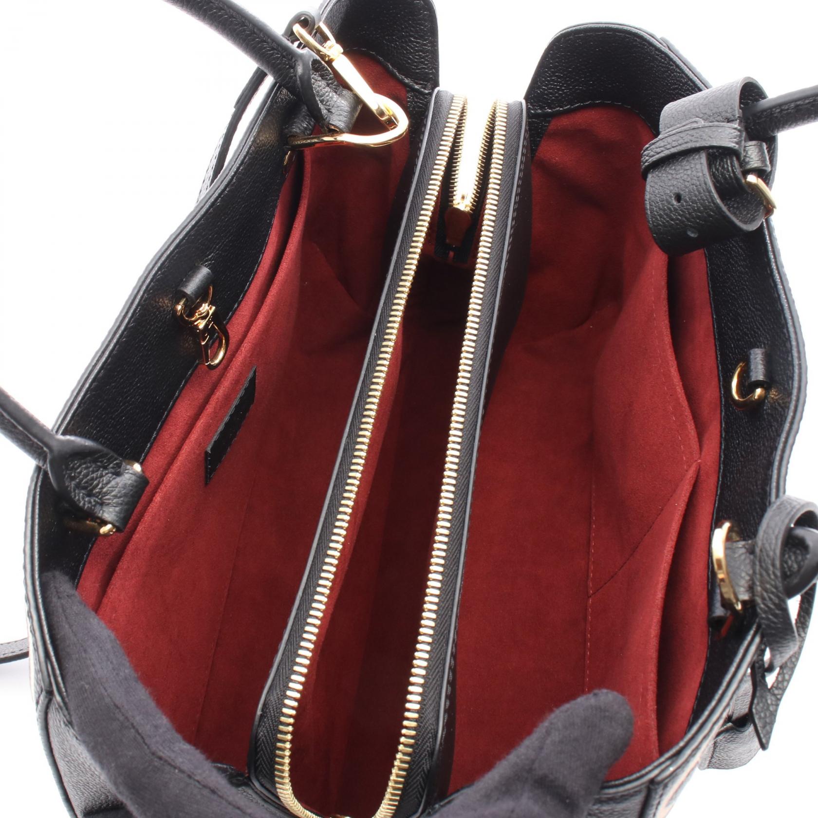 モンテーニュ MM モノグラムアンプラント ハンドバッグ レザー ブラック ベージュ 2WAY ルイヴィトン バッグ LOUIS VUITTON