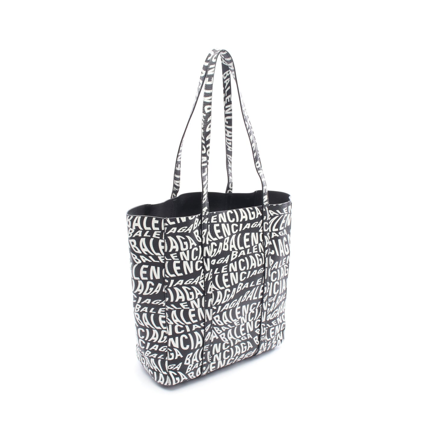 EVERYDAY TOTE XS エブリデイ トート ハンドバッグ トートバッグ ロゴ総柄 レザー ブラック ホワイト 2WAY バレンシアガ バッグ BALENCIAGA
