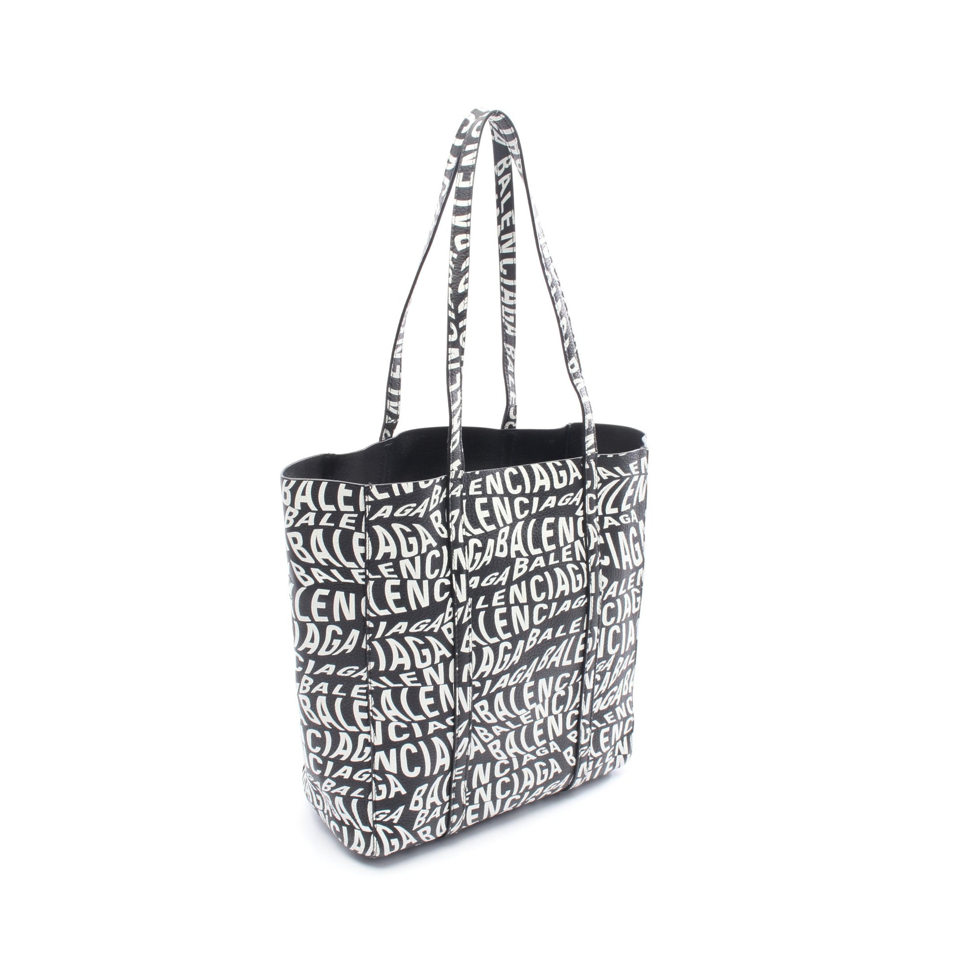 EVERYDAY TOTE XS エブリデイ トート ハンドバッグ トートバッグ ロゴ総柄 レザー ブラック ホワイト 2WAY バレンシアガ バッグ BALENCIAGA