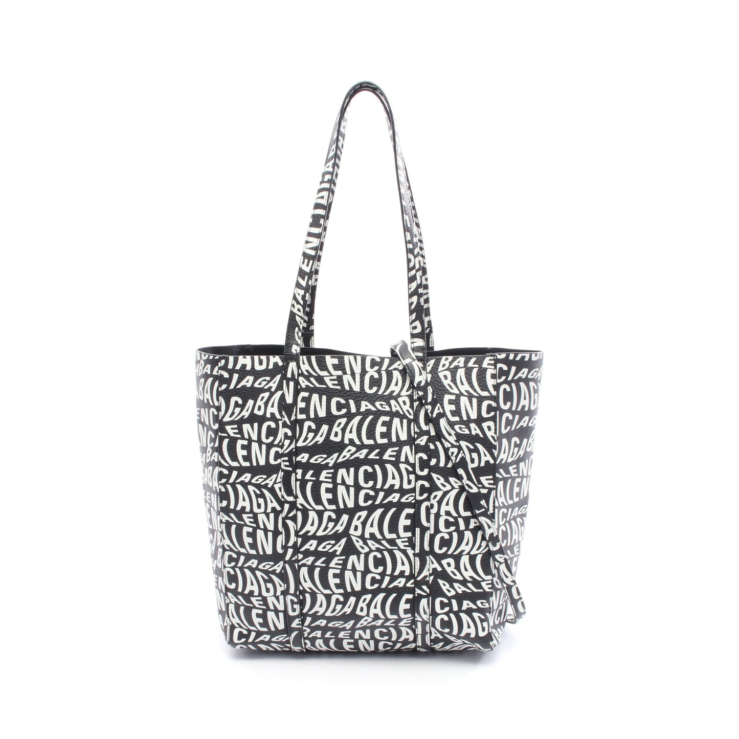 EVERYDAY TOTE XS エブリデイ トート ハンドバッグ トートバッグ ロゴ総柄 レザー ブラック ホワイト 2WAY バレンシアガ バッグ BALENCIAGA