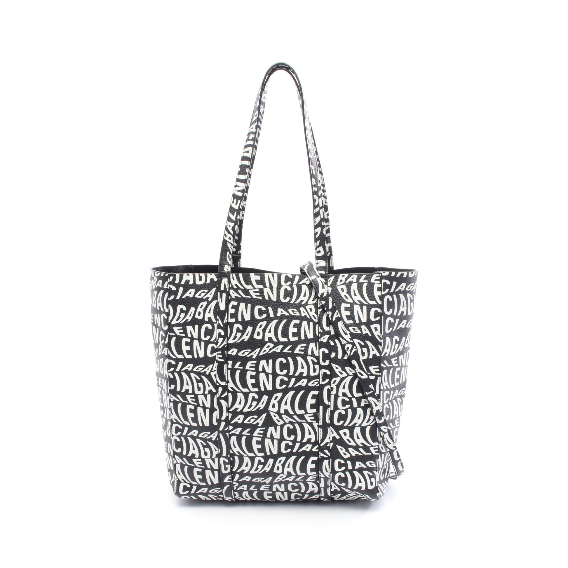 EVERYDAY TOTE XS エブリデイ トート ハンドバッグ トートバッグ ロゴ総柄 レザー ブラック ホワイト 2WAY バレンシアガ バッグ BALENCIAGA