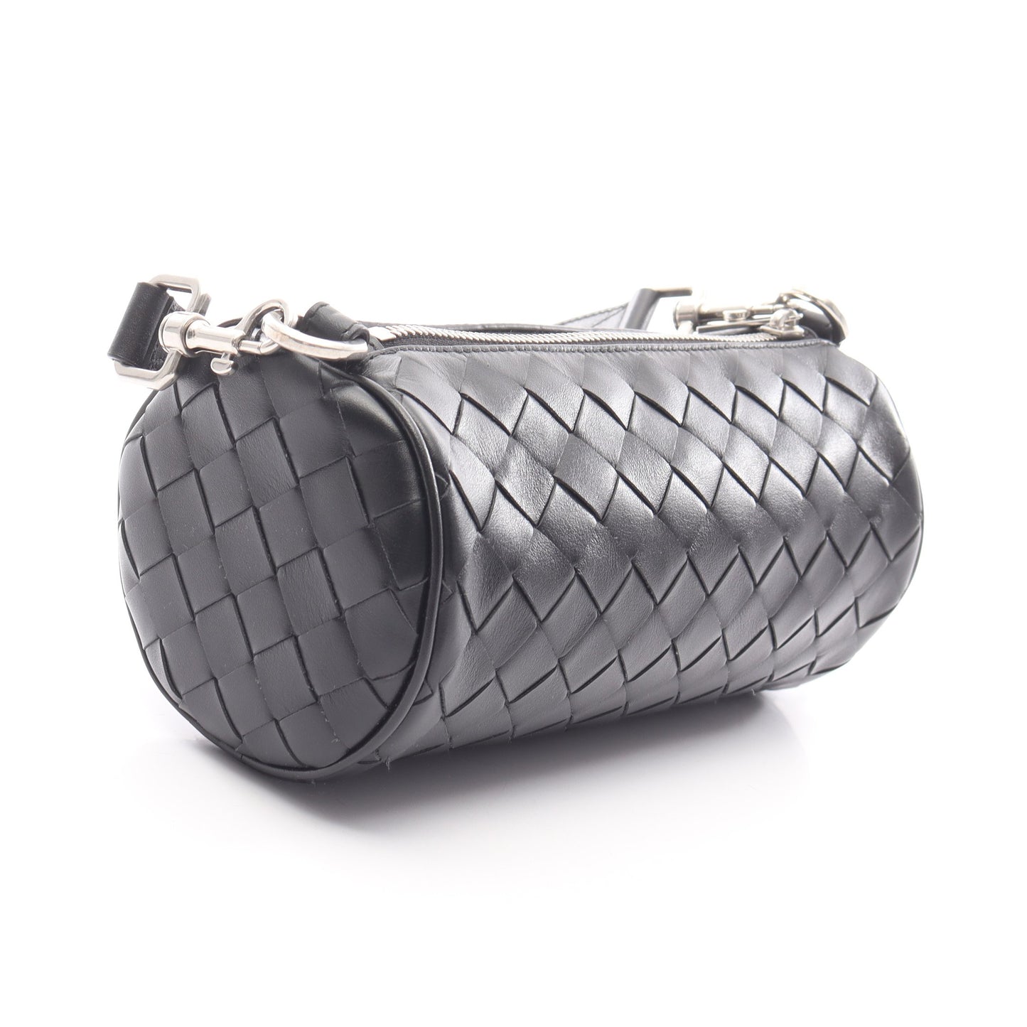 イントレチャート バレル ショルダーバッグ レザー ブラック ボッテガヴェネタ バッグ BOTTEGA VENETA