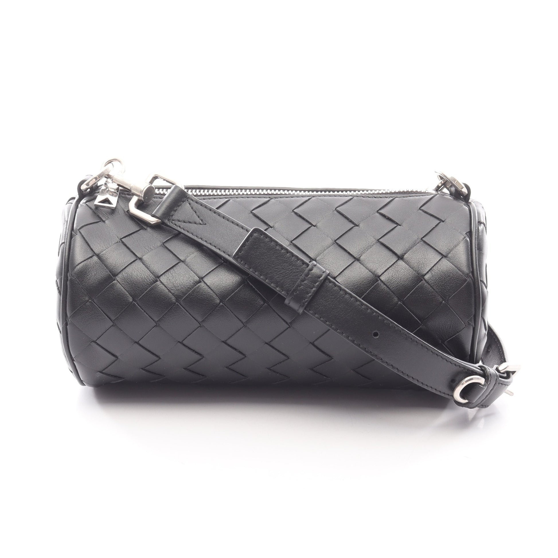 イントレチャート バレル ショルダーバッグ レザー ブラック ボッテガヴェネタ バッグ BOTTEGA VENETA