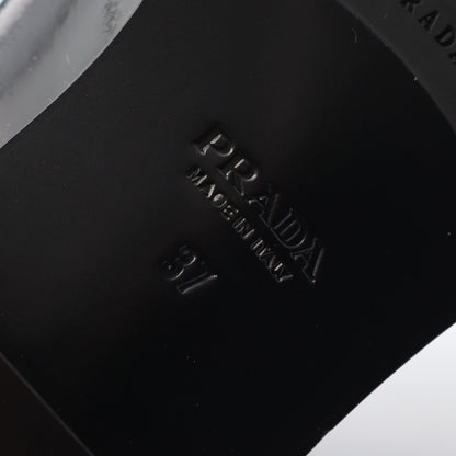 サイドゴアブーツ エナメルレザー ブラック プラダ シューズ PRADA