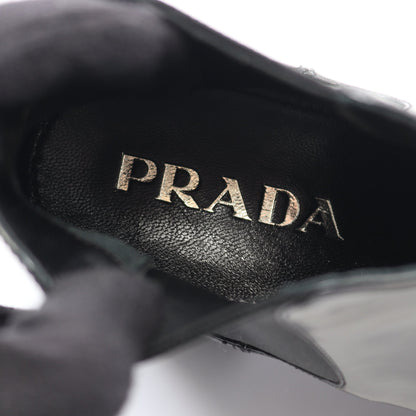 サイドゴアブーツ エナメルレザー ブラック プラダ シューズ PRADA
