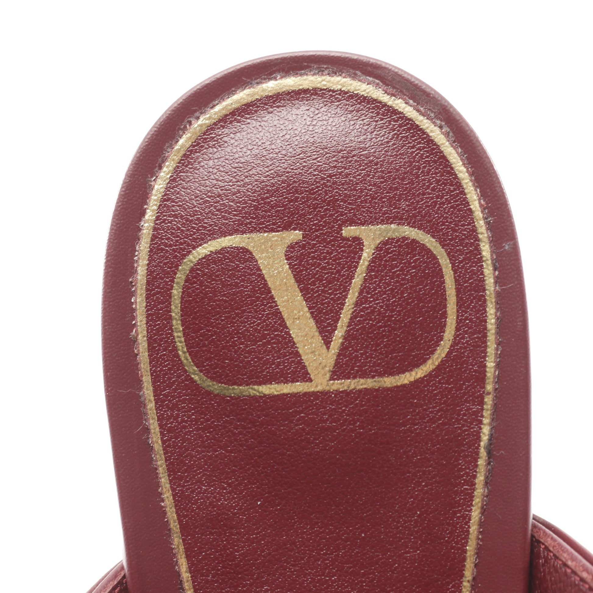 ロックスタッズ ミュール サンダル レザー ボルドー ヴァレンティノガラヴァーニ シューズ VALENTINO GARAVANI