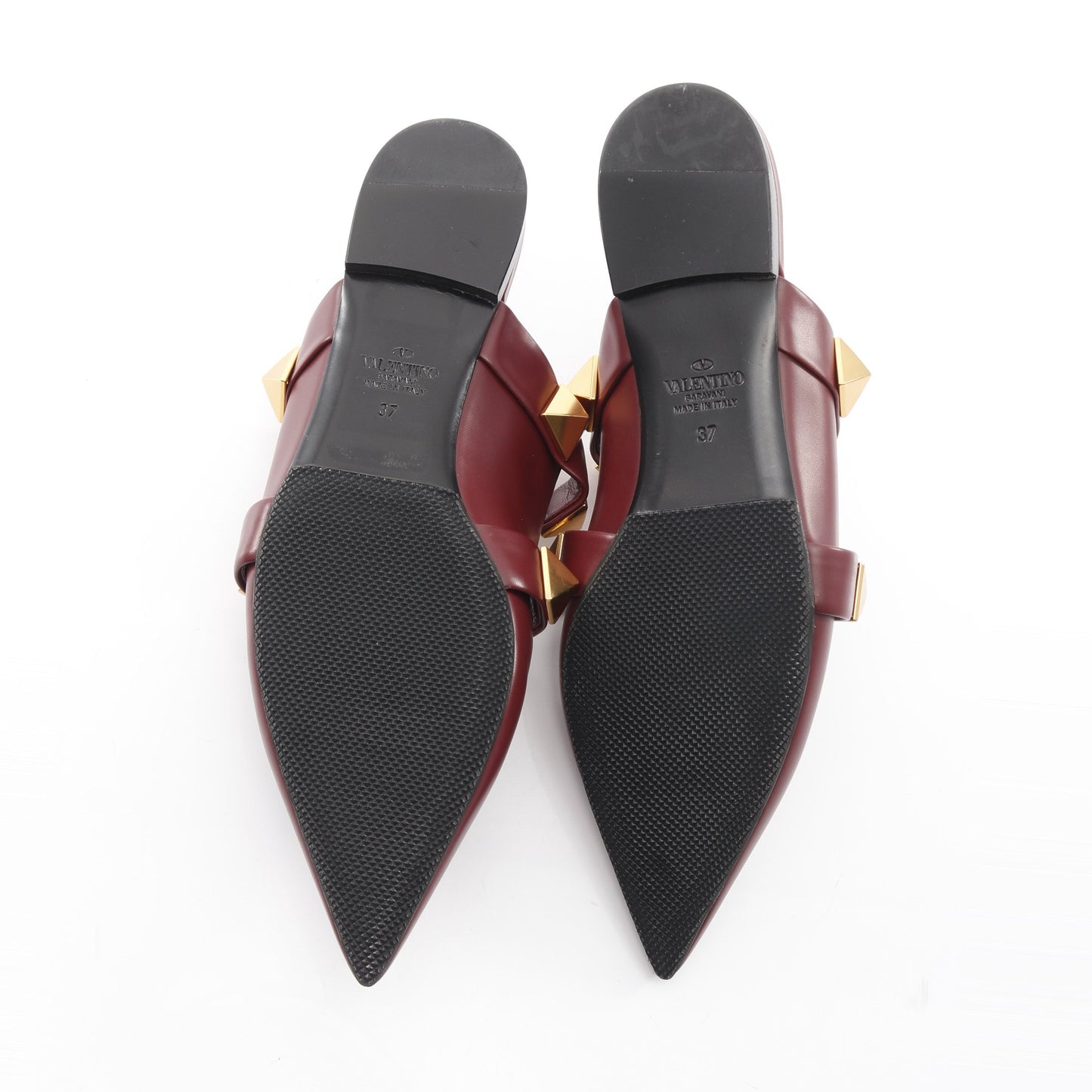 ロックスタッズ ミュール サンダル レザー ボルドー ヴァレンティノガラヴァーニ シューズ VALENTINO GARAVANI