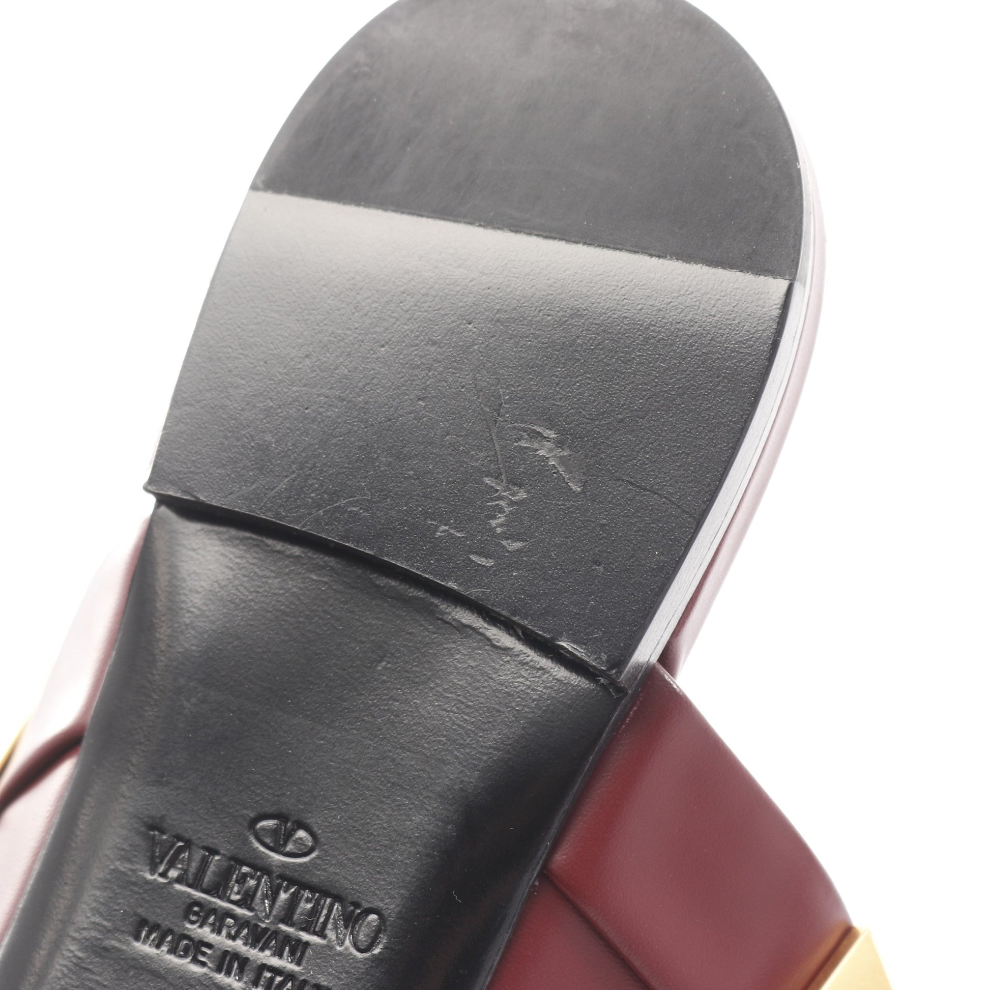 ロックスタッズ ミュール サンダル レザー ボルドー ヴァレンティノガラヴァーニ シューズ VALENTINO GARAVANI
