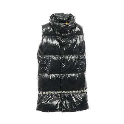 GENIUS 6 1017 ALYX 9SM CARPUS ロング ダウンベスト ノーカラー ナイロン ブラック チェーン モンクレール アウター MONCLER