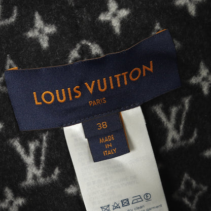 モノグラム ケープ ポンチョ ウール ブラック フード付き ルイヴィトン アウター LOUIS VUITTON