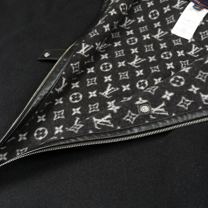 モノグラム ケープ ポンチョ ウール ブラック フード付き ルイヴィトン アウター LOUIS VUITTON
