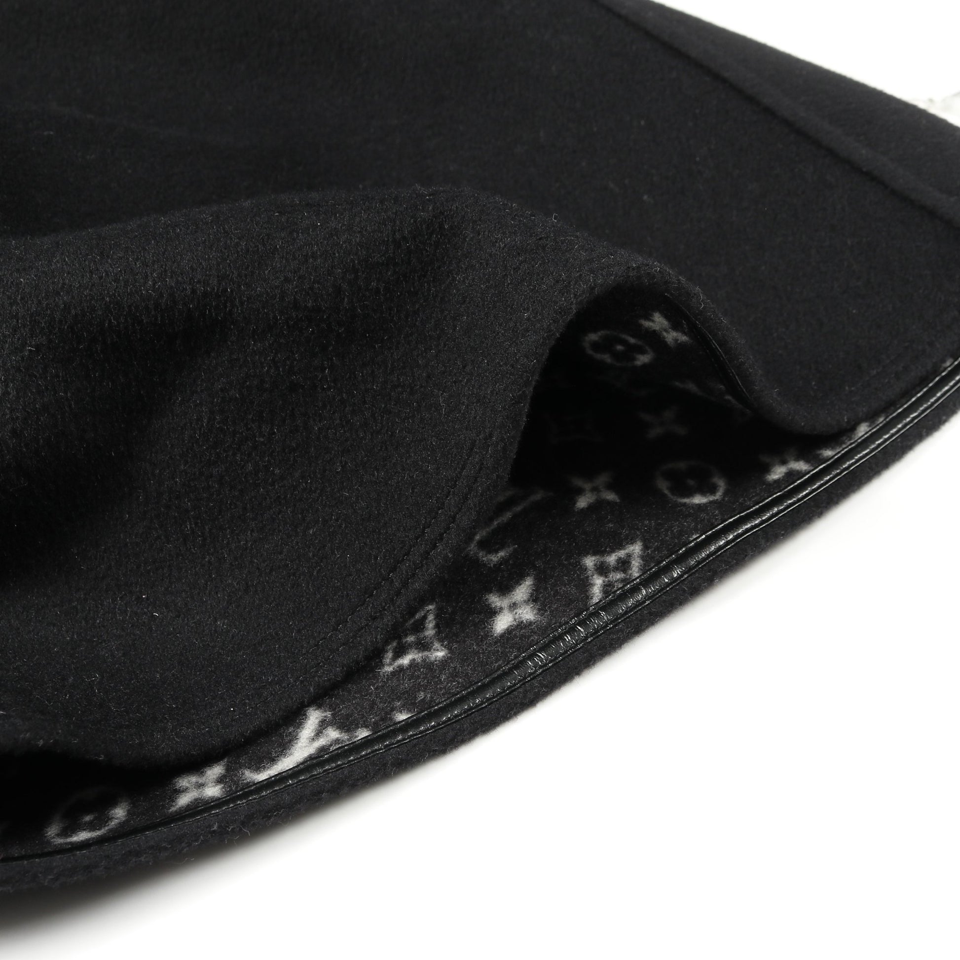 モノグラム ケープ ポンチョ ウール ブラック フード付き ルイヴィトン アウター LOUIS VUITTON