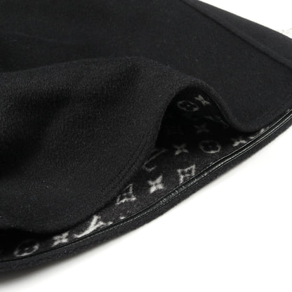 モノグラム ケープ ポンチョ ウール ブラック フード付き ルイヴィトン アウター LOUIS VUITTON