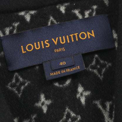 モノグラム ガウンコート ウール シルク ブラック ルイヴィトン アウター LOUIS VUITTON