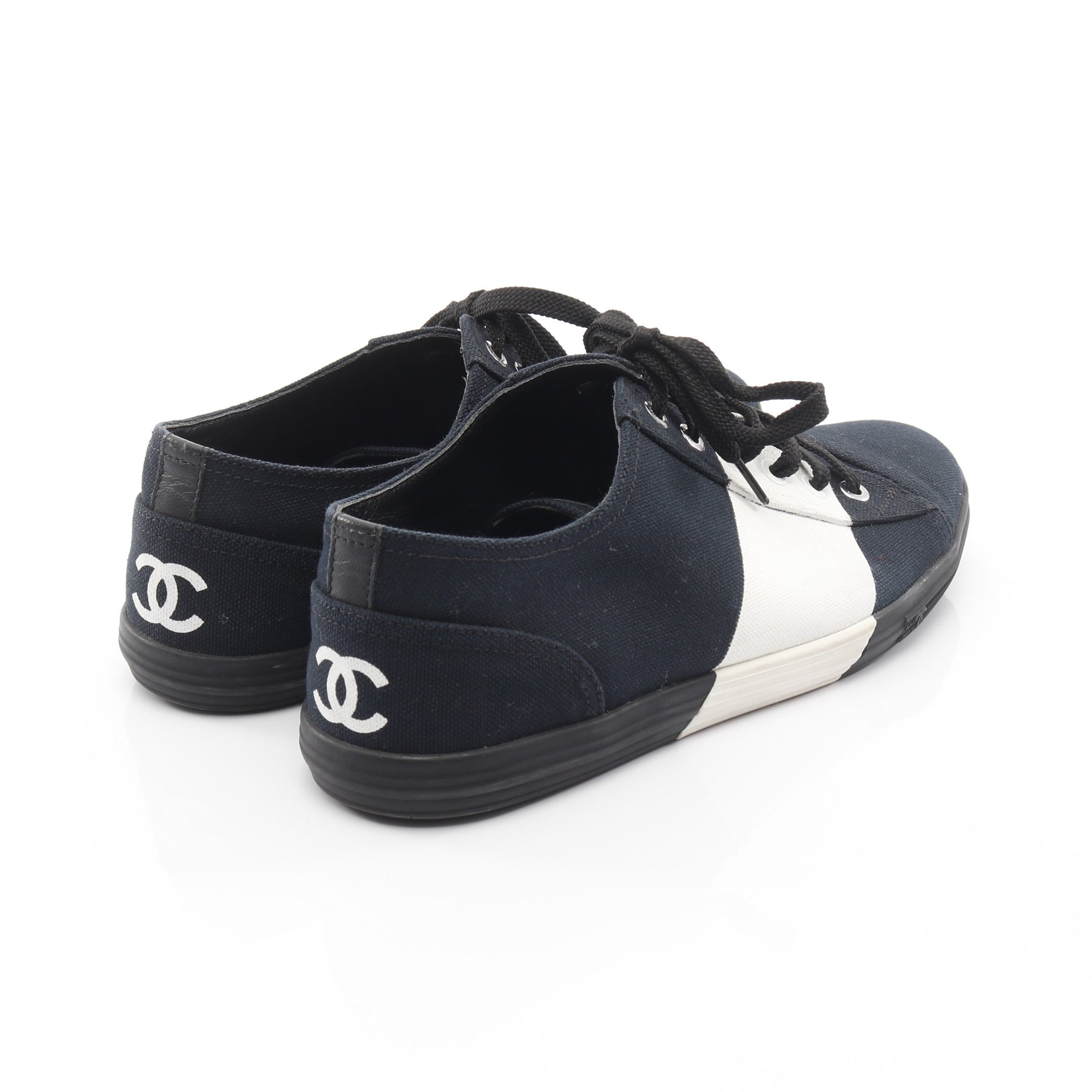 ココマーク スニーカー キャンバス ダークネイビー ホワイト シャネル シューズ CHANEL