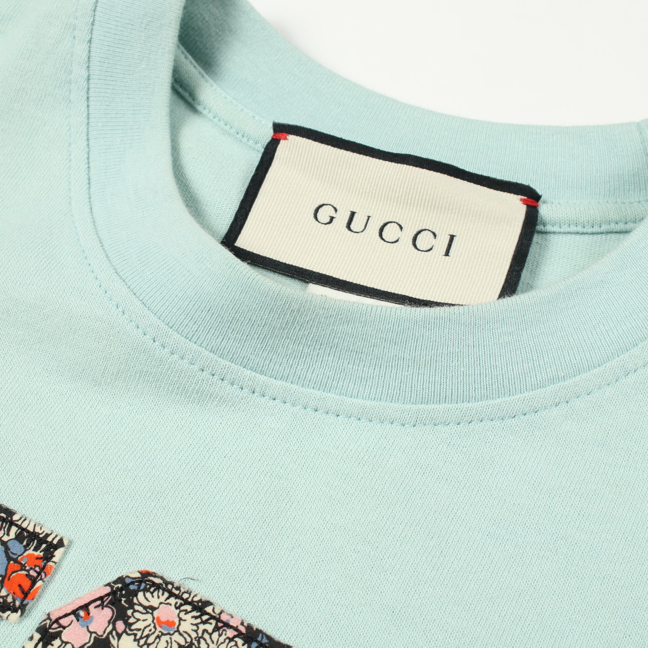美品 グッチ GUCCI Tシャツ カットソー 半袖 ラグランスリーブ 総柄 シルク切替 トップス レディース M マルチカラー GUCCI（グッチ） MOUNT OLYMPUS マウントオリンパス ダメージ Tシャツ