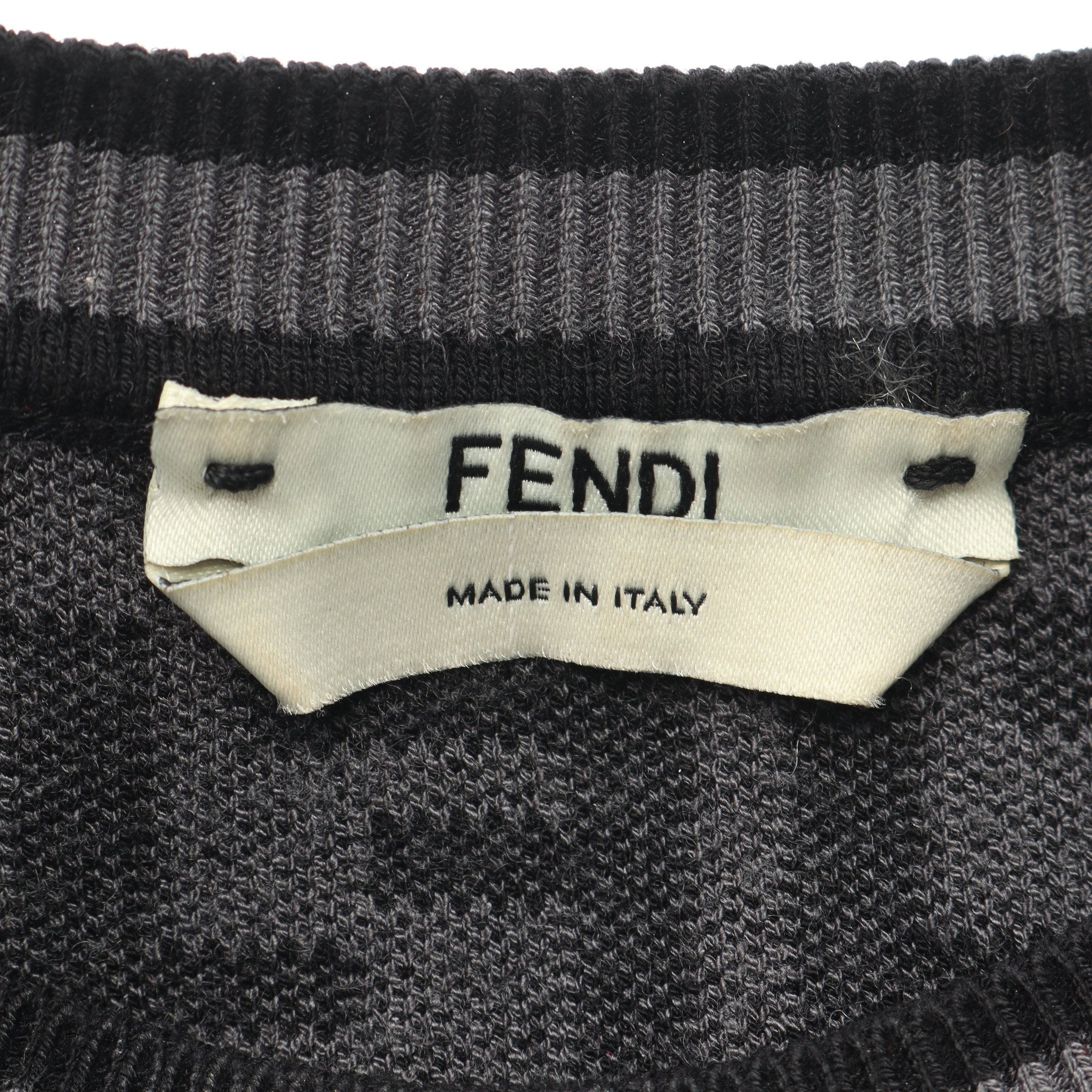 ズッカ柄 ニットワンピース 半袖 ビスコース グレー ブラック