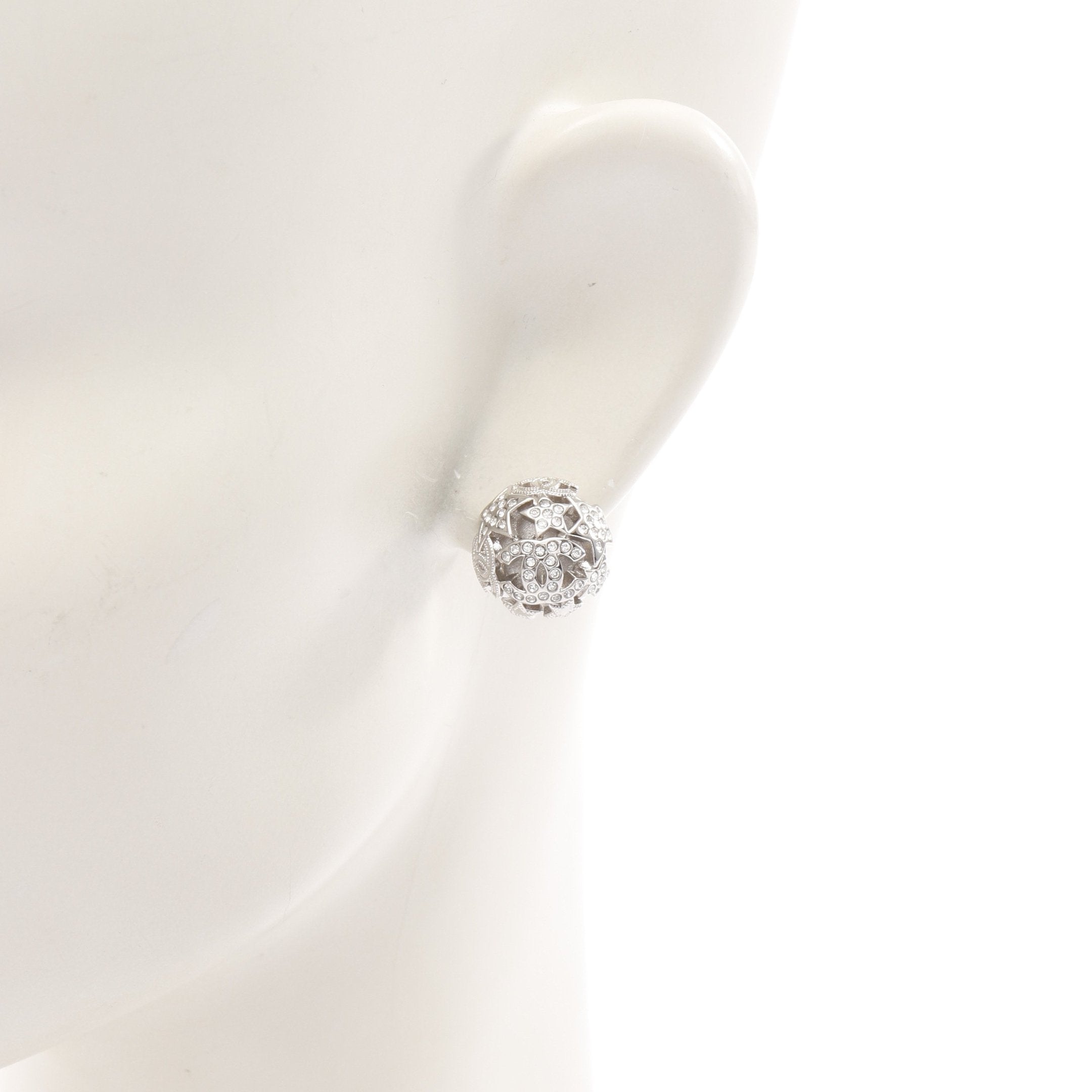 ココマーク スター ピアス ラインストーン シルバー クリア B25A