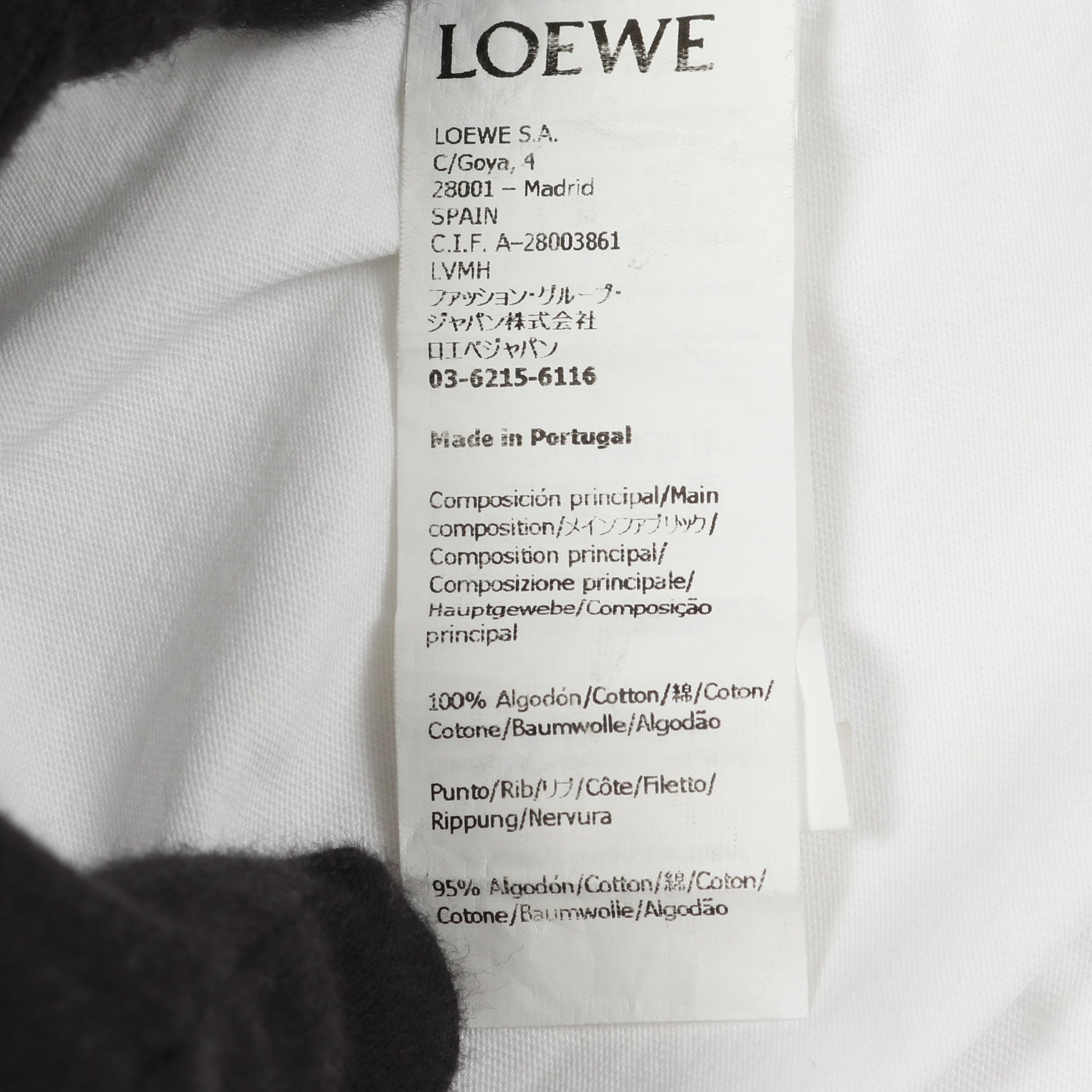 グリッチ アナグラム Tシャツ ロゴ刺繍 コットン ホワイト マルチカラー ロエベ トップス LOEWE