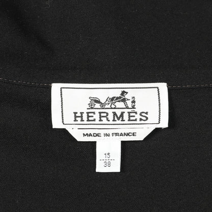 ジップアップ カーディガン コットン ブラック エルメス トップス HERMES