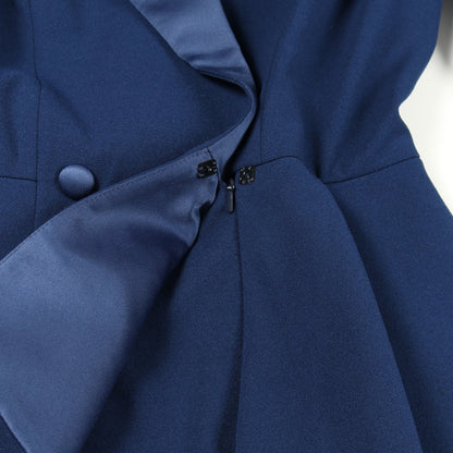 GILLES ペプラム タキシードドレス ワンピース ネイビー タダシ  