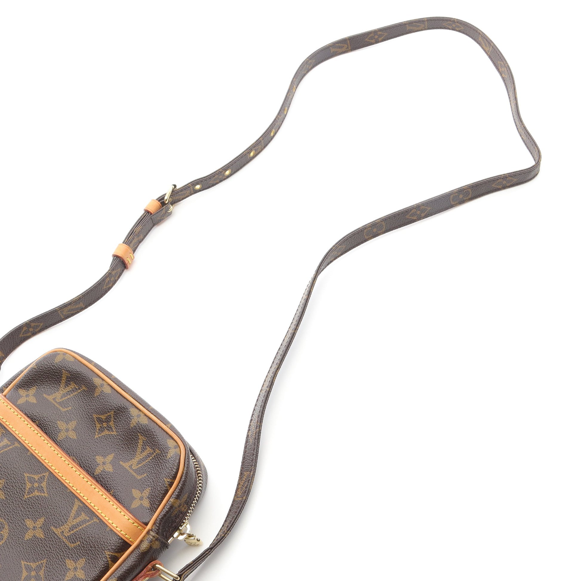ダヌーブ モノグラム ショルダーバッグ PVC レザー ブラウン ルイヴィトン バッグ LOUIS VUITTON
