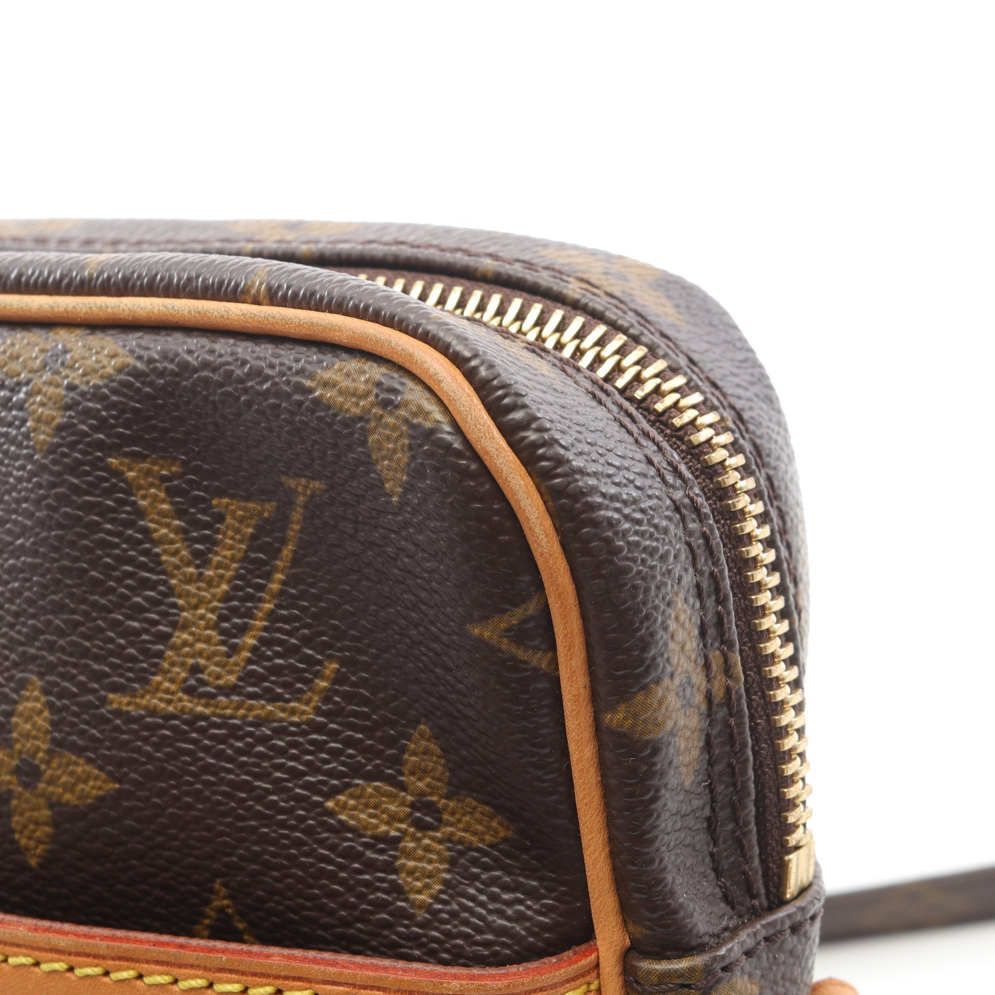 ダヌーブ モノグラム ショルダーバッグ PVC レザー ブラウン ルイヴィトン バッグ LOUIS VUITTON