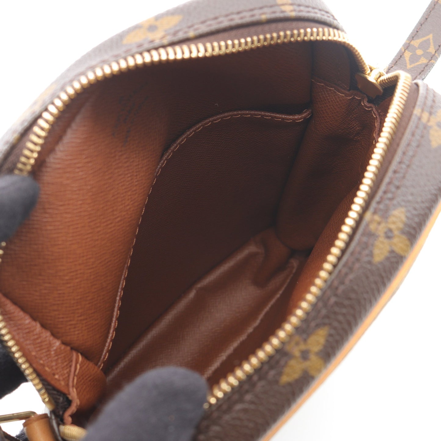 ダヌーブ モノグラム ショルダーバッグ PVC レザー ブラウン ルイヴィトン バッグ LOUIS VUITTON
