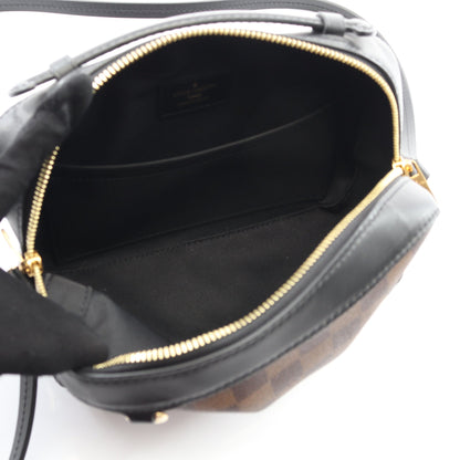 サンタモニカ ダミエエベヌ ノワール ショルダーバッグ PVC レザー ブラウン ブラック ルイヴィトン バッグ LOUIS VUITTON