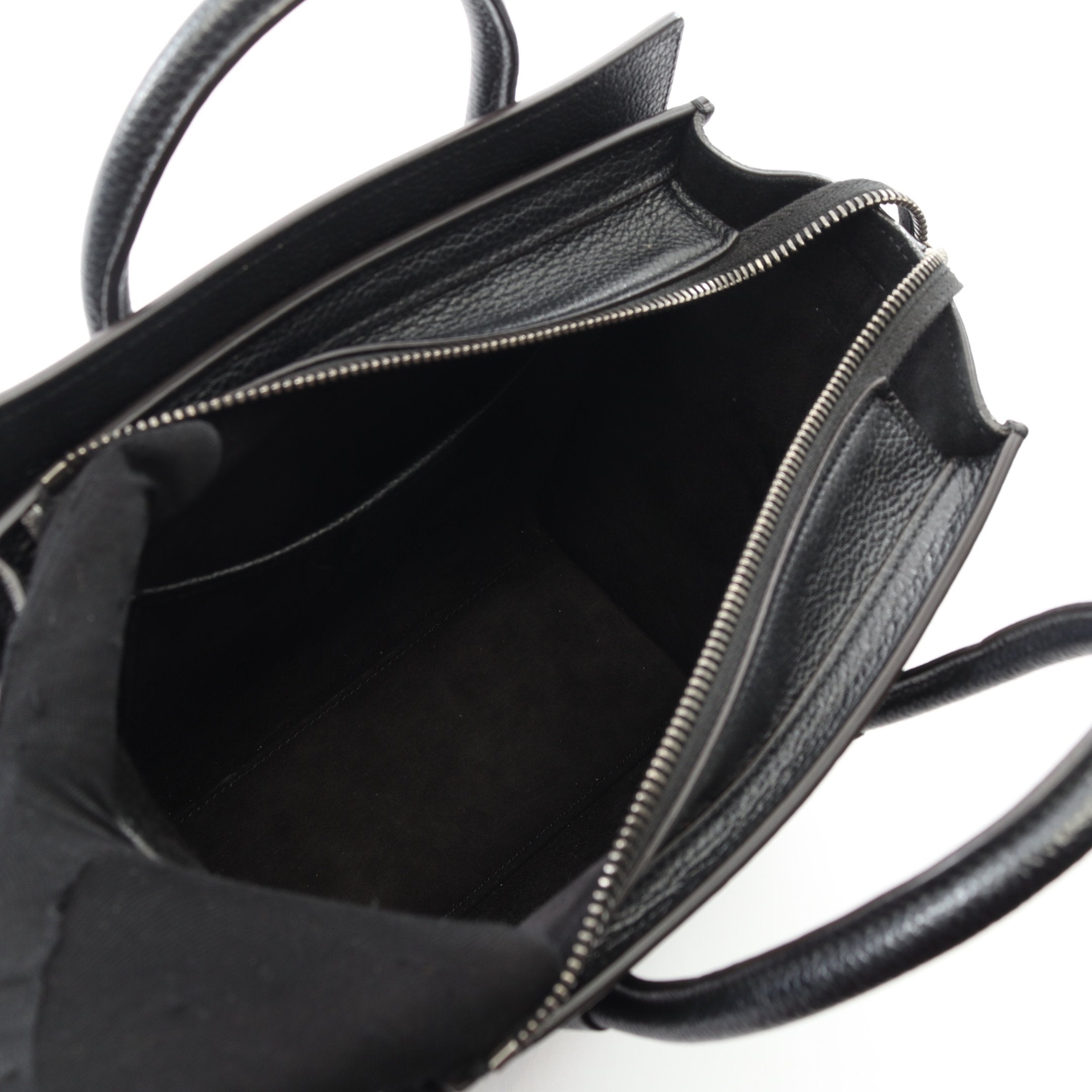 ラゲージ ナノショッパー ハンドバッグ レザー ブラック 2WAY セリーヌ