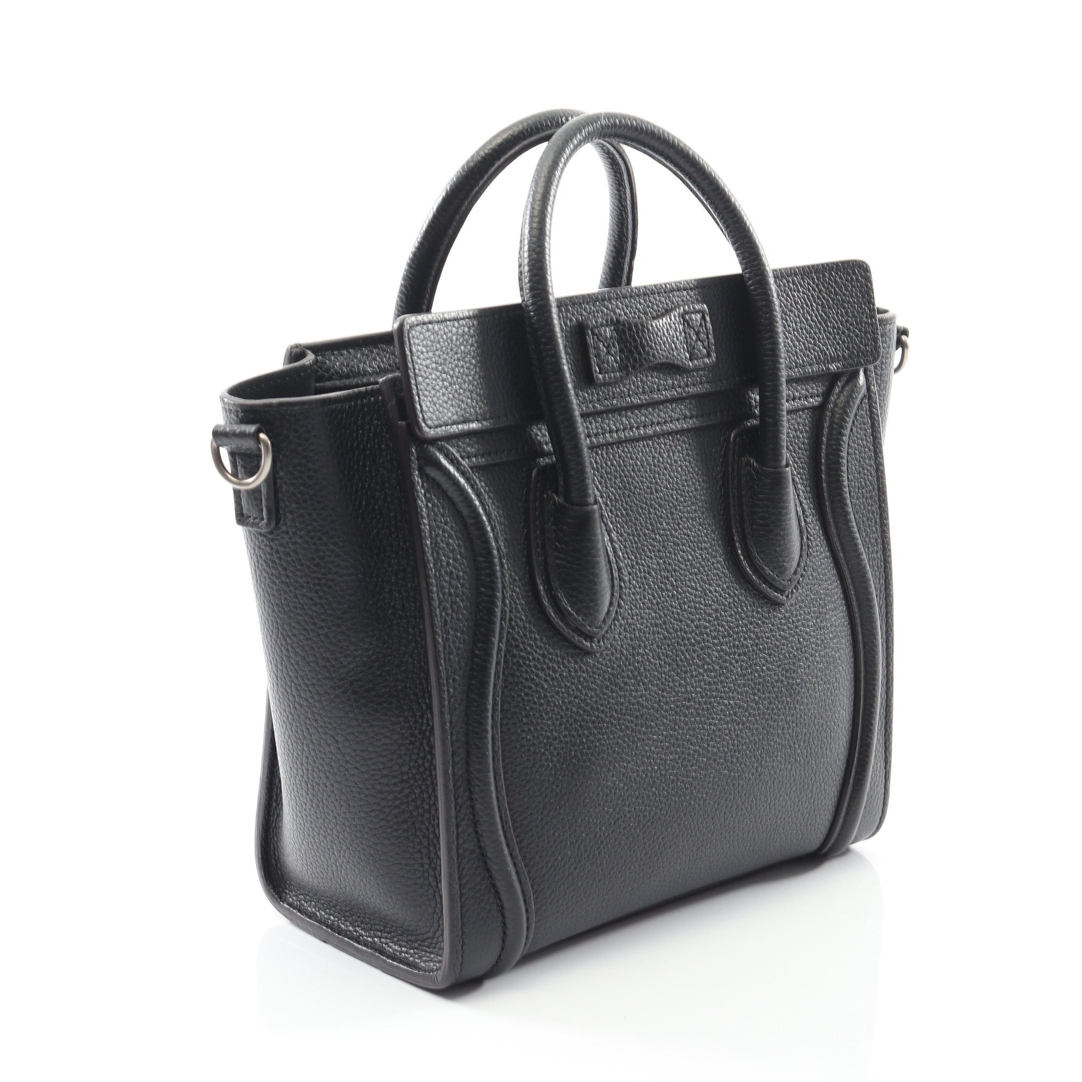 ラゲージ ナノショッパー ハンドバッグ レザー ブラック 2WAY セリーヌ