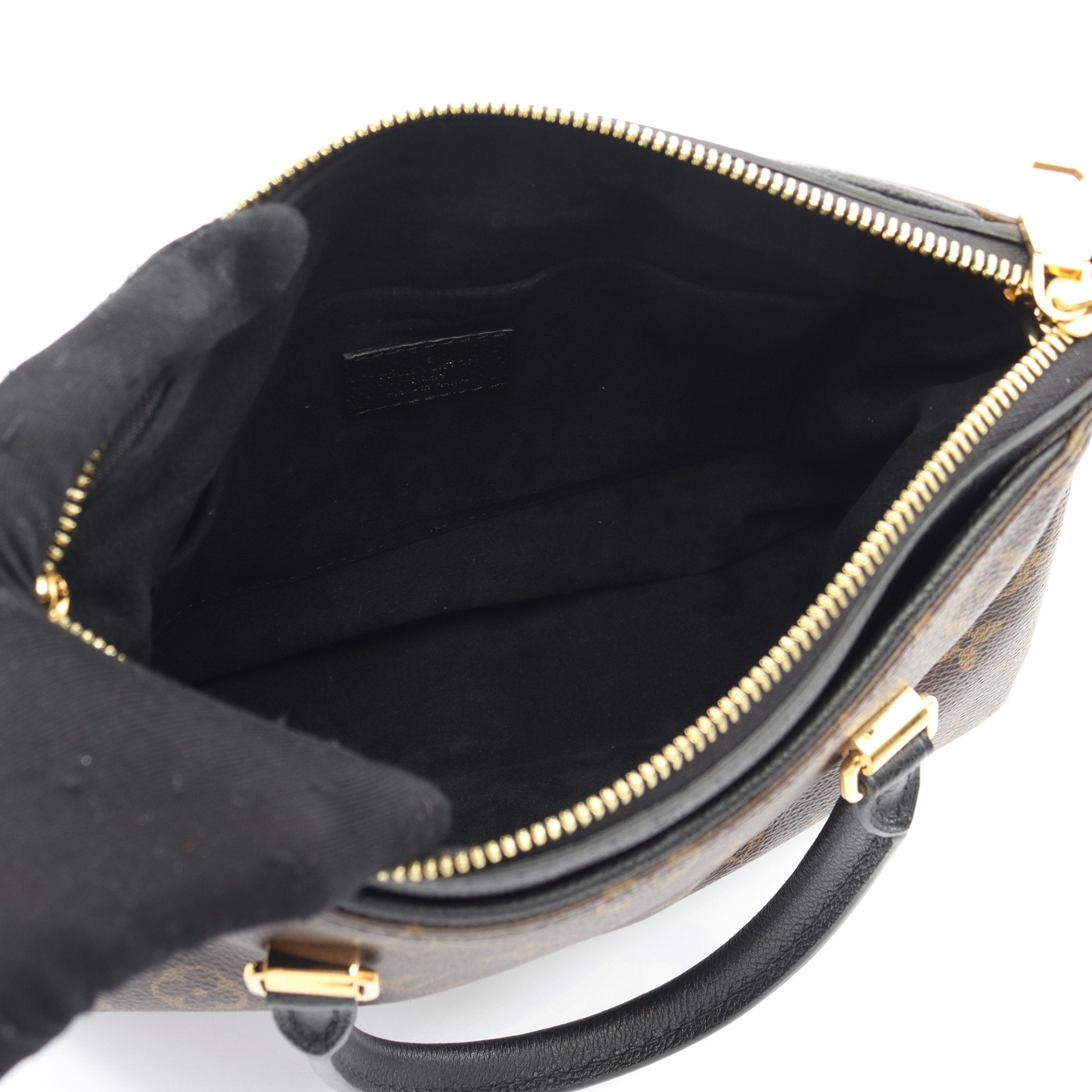 パラスBB モノグラム ノワール ハンドバッグ PVC レザー ブラウン