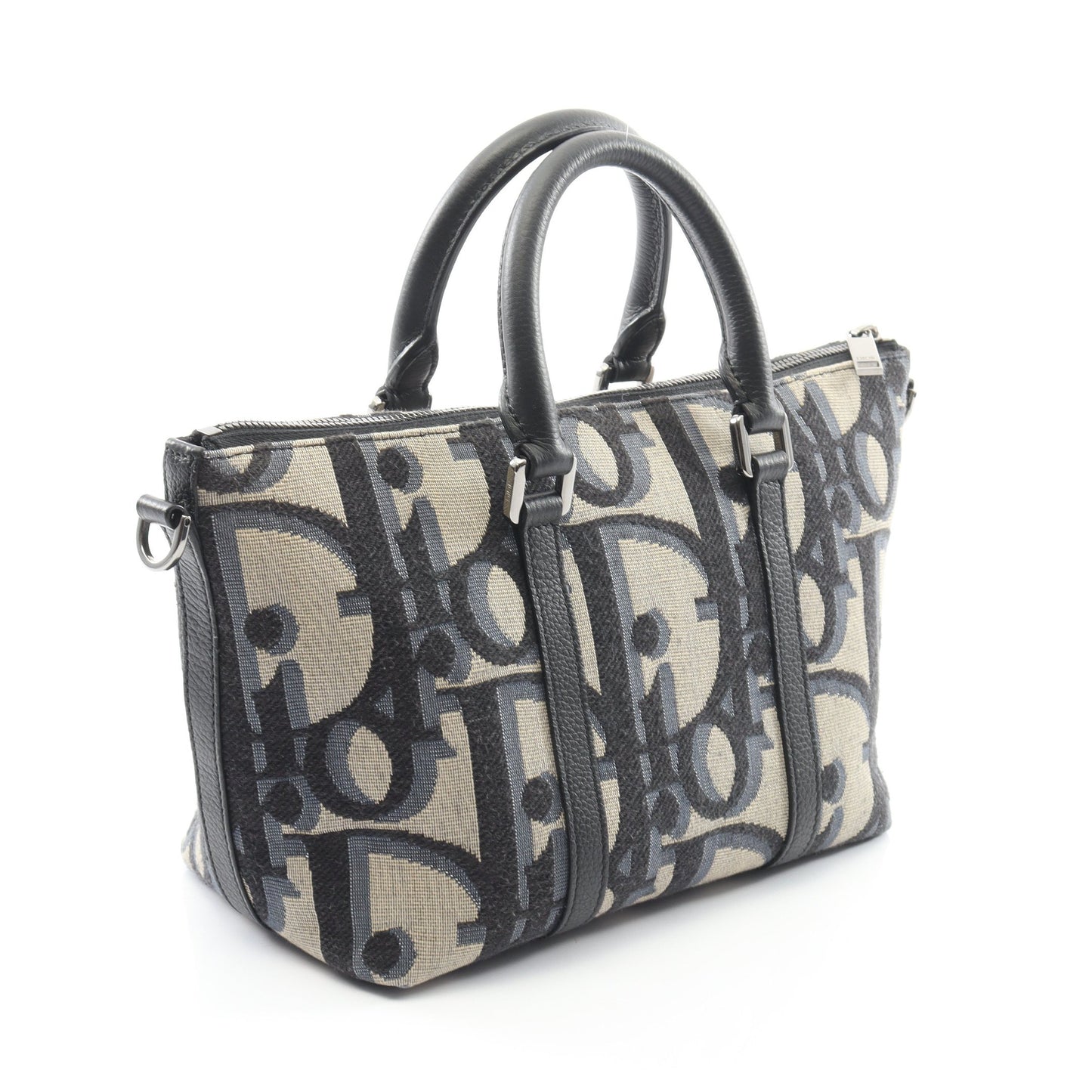 ウィークエンダーPM オブリーク ハンドバッグ キャンバス レザー ベージュ ブラック 2WAY クリスチャンディオール バッグ Christian Dior