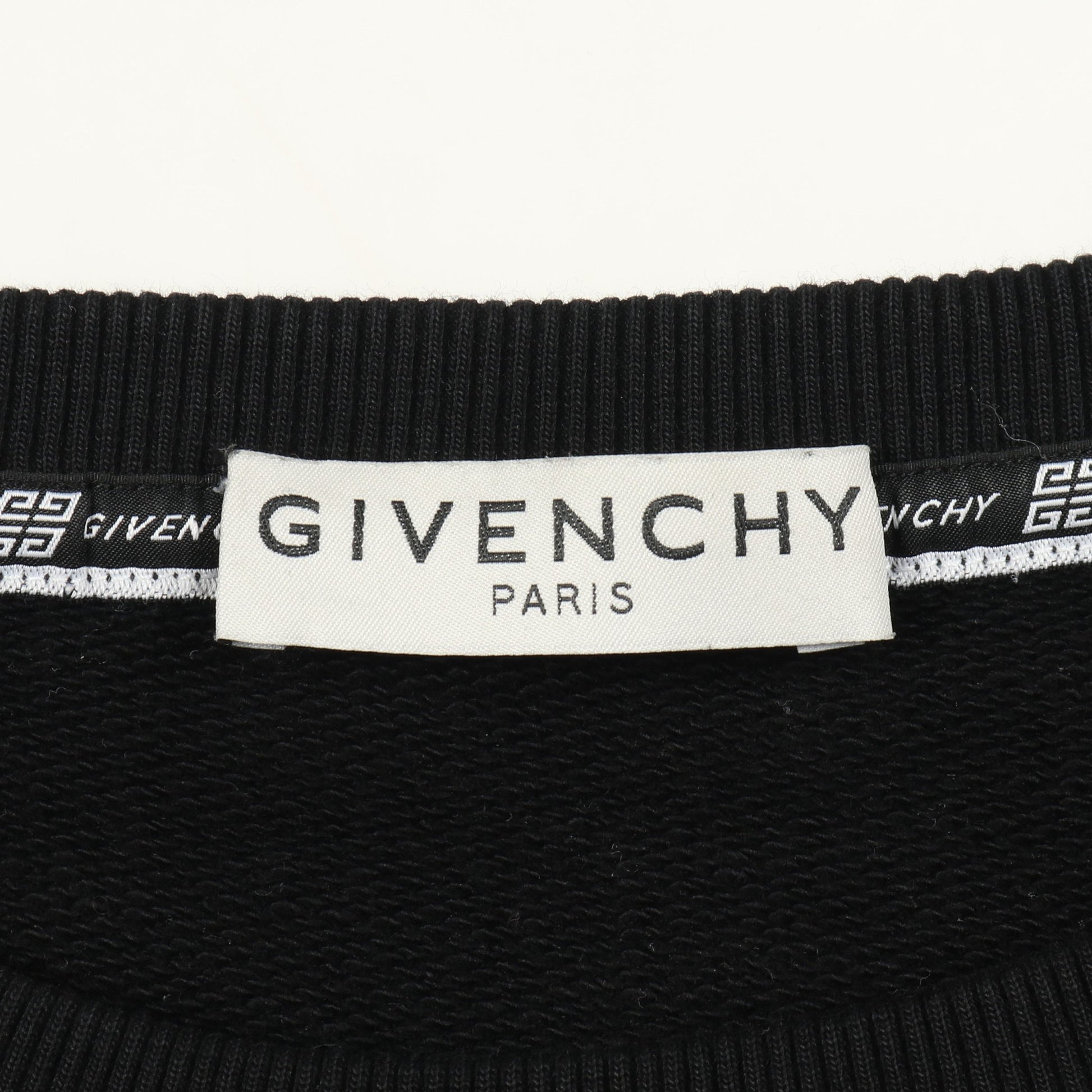 ダメージロゴプリント スウェットシャツ クルーネック コットン ブラック ジバンシィ トップス GIVENCHY