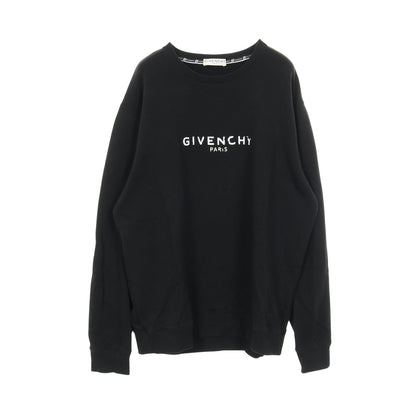 ダメージロゴプリント スウェットシャツ クルーネック コットン ブラック ジバンシィ トップス GIVENCHY