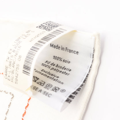カレ90 エクスリブリス ブロデ サングル 25SS スカーフ シルク ホワイト マルチカラー エルメス 財布・小物 HERMES