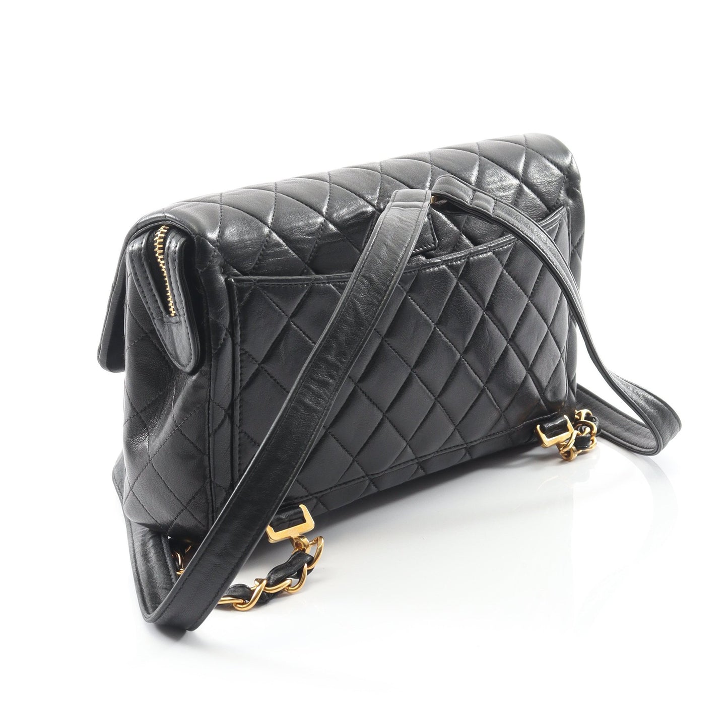 マトラッセ バックパック リュックサック ラムスキン ブラック ゴールド金具 シャネル バッグ CHANEL