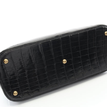 ボリード35 ハンドバッグ クロコダイル ポロサスリセ ブラック ゴールド金具 2WAY ○Z刻印 エルメス バッグ HERMES