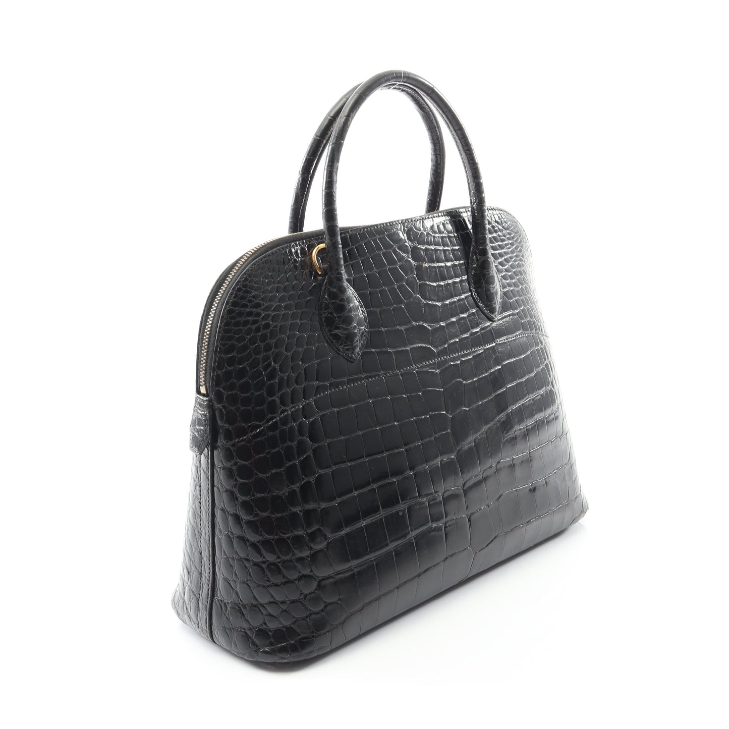 ボリード35 ハンドバッグ クロコダイル ポロサスリセ ブラック ゴールド金具 2WAY ○Z刻印 エルメス バッグ HERMES