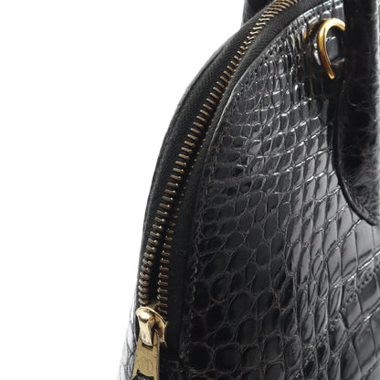 ボリード35 ハンドバッグ クロコダイル ポロサスリセ ブラック ゴールド金具 2WAY ○Z刻印 エルメス バッグ HERMES