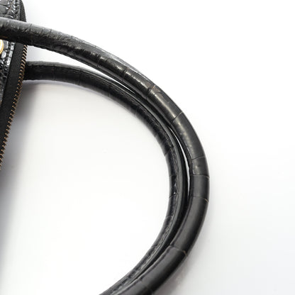 ボリード35 ハンドバッグ クロコダイル ポロサスリセ ブラック ゴールド金具 2WAY ○Z刻印 エルメス バッグ HERMES