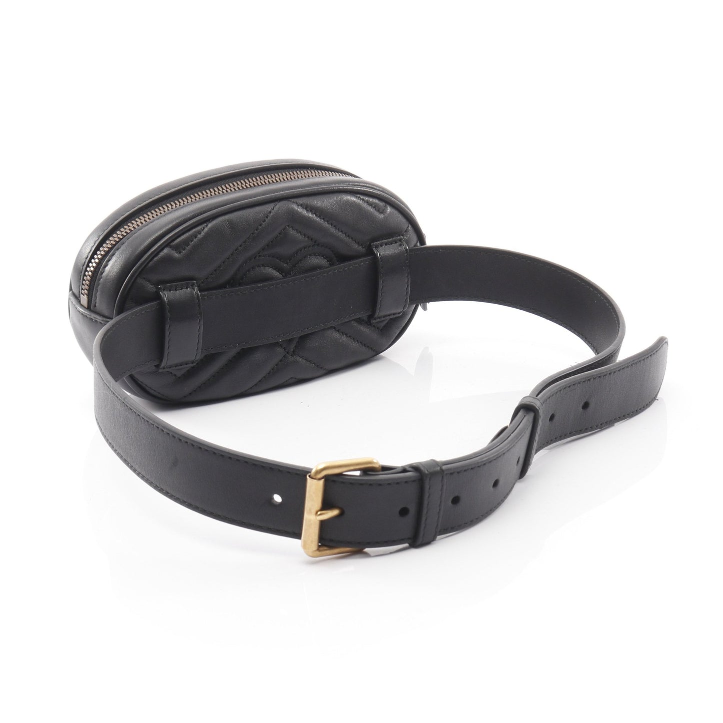 GGマーモント ウエストバッグ ボディバッグ レザー ブラック グッチ バッグ GUCCI